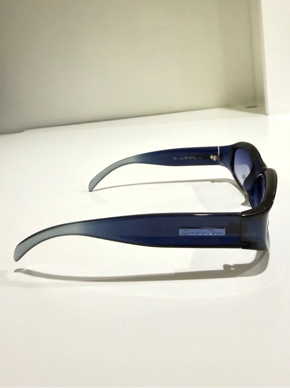 Vtg Christian Dior Chrystel 54Z Blue Gradient Sunglasses Y2K Deadstock Full Set
